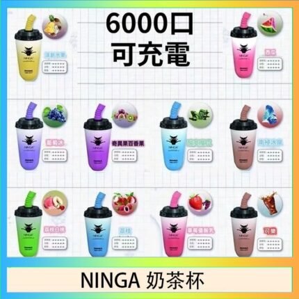 NINGA奶茶杯可充电一次性電子煙6000口
