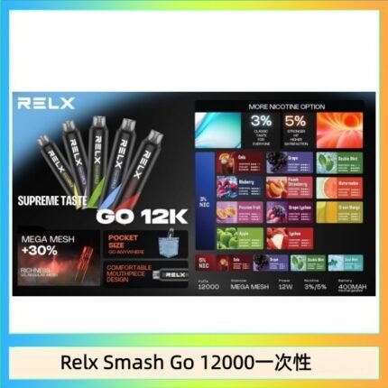 Relx Smash Go 12000 Puffs 一次性電子煙拋棄式12W輸出